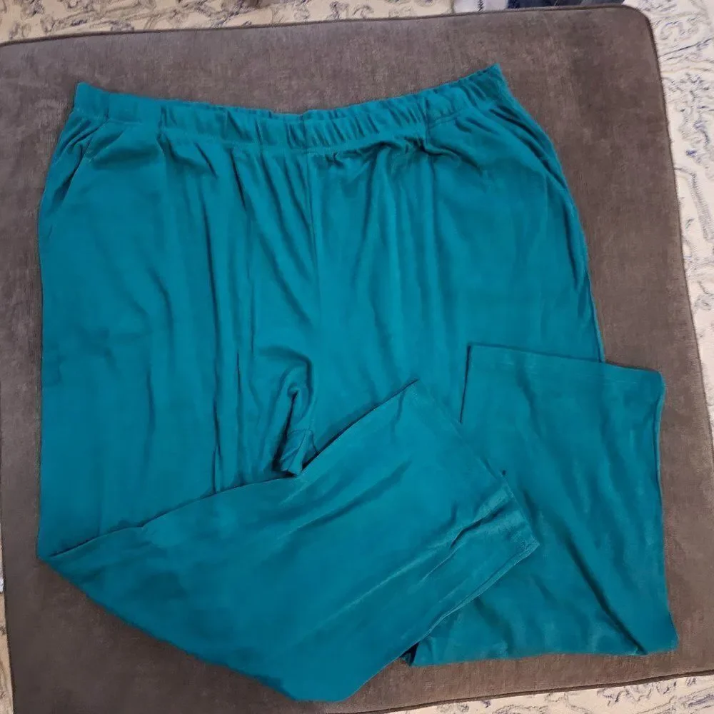 Jessica London Women's Tropical Teal Soft Ease Capri Pants Size 30/32